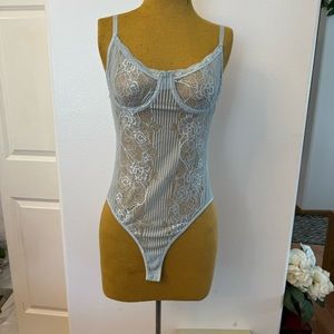 Blashe Women’s Taddy Sheer Bodysuit light blue size M